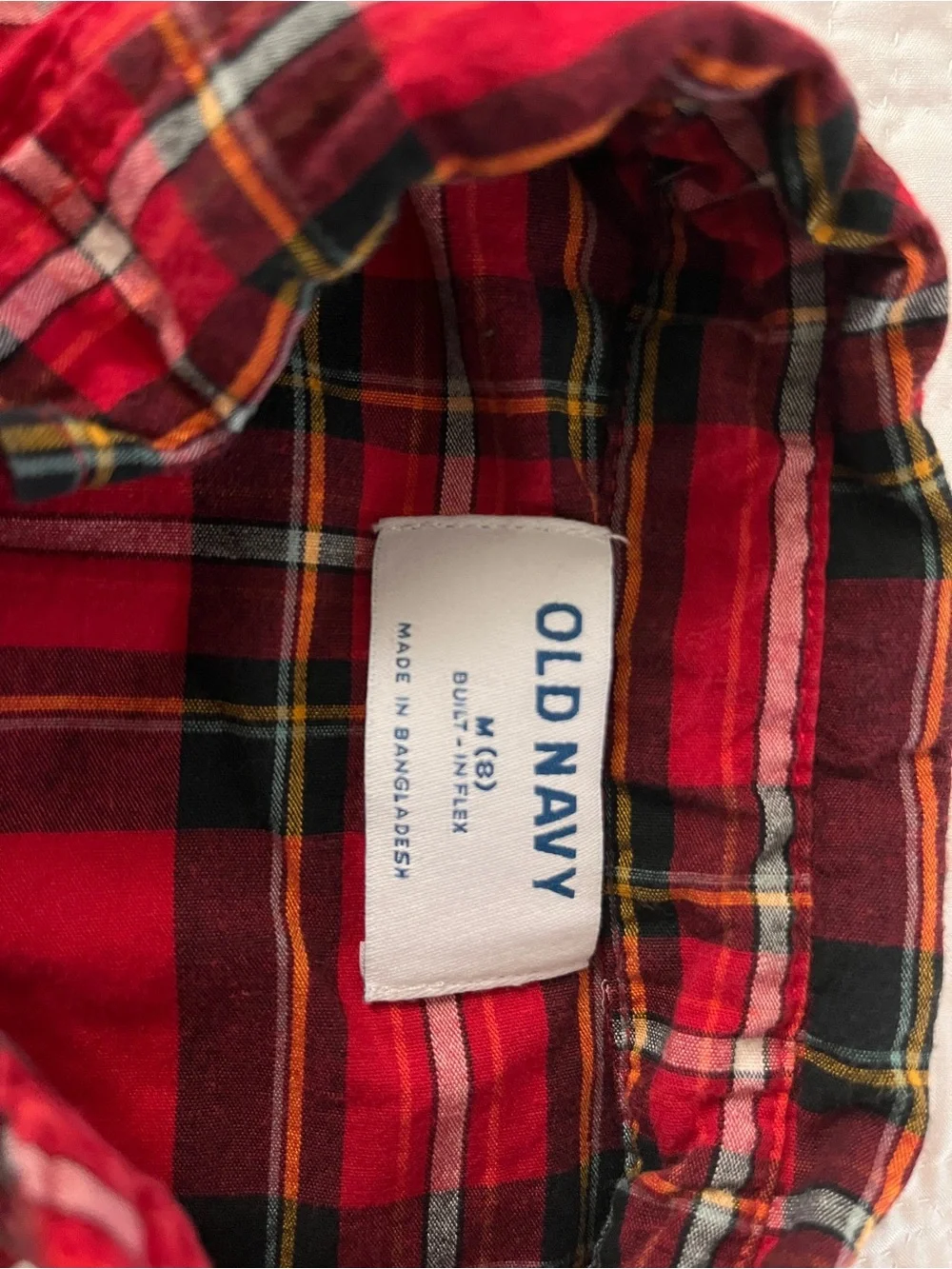 Old Navy Red Plaid Button-Down Shirt
